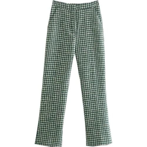 Женские брюки в клетку Aonibeier China At AliExpress