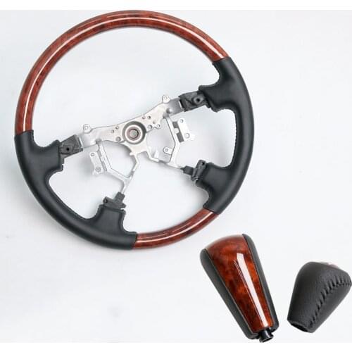 Car Aluminum Leather Steering Wheel Gear Shift Konb For Toyota Land Cruiser Prado FJ150 FJ120 2003-2019 Models