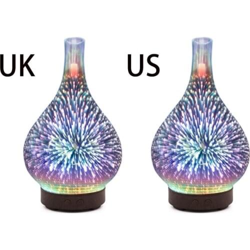 Essential Oil Diffuser Humidifier 100ML Glass Aromatherpy Diffusers 7 Color LED Lights Changing for Home Bedroom Office
