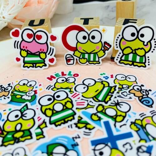 40 PCS Cartoon Mini blue frog Paper Sealing Stickers Crafts And Scrapbooking book Decorative sticker DIY Stationery