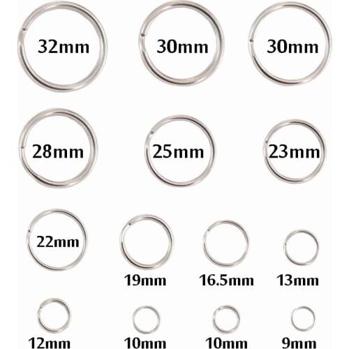 9mm-32mm guang quan stainless steel Double Loop Jump Ring small key-ring jewelry accessories parts 100-500pcs