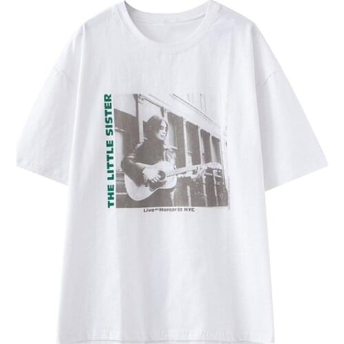 PUWD Y2K Sweet Girls Soft Cotton Loose T-Shirt 2021 Summer Fashion Ladies Print Short Sleeve Tops Vintage Women Streetwear Tees