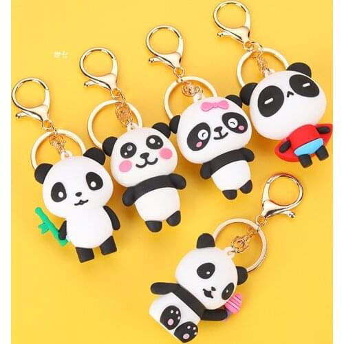 Best selling exquisite fashion and the cutest super panda keychain cartoon cute shape bag key accessories