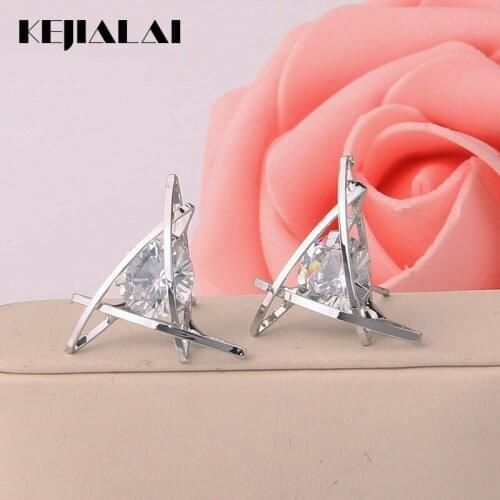 KEJIALAI Fashion Earrings Exquisite Triangular Crystal Inlaid With Zircon Earrings Jewelry Earrings Jewelry LY-C5054