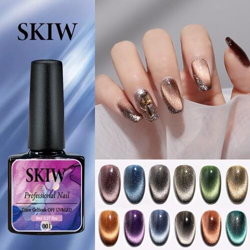 SKIW Dream Star Cats Eye Glue Nail Glue Gel Nail Polish Glitter Art Reflective Diamond Dust Glitter For Uv Lamp Shapes Glitter