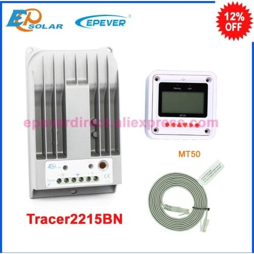 12v 24v mppt solar charge controller 20amp Tracer 2215BN with computer connection max 150v pv input