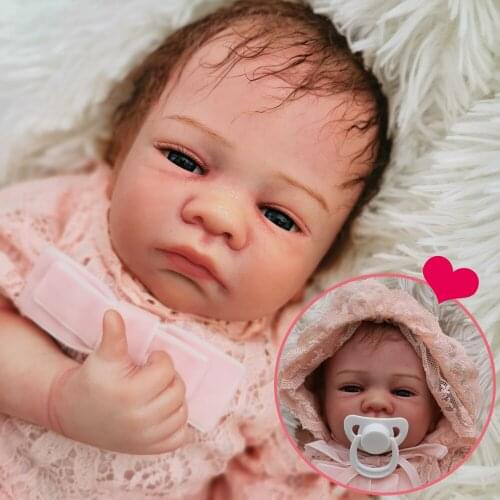 Boutique simulated Reborn baby doll 18" 45cm detailed paint silicone newborn babies dolls toys for children gift
