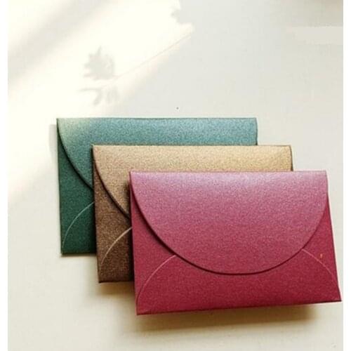100pcs Handmade Mini Envelopes Vintage Colored Pearl Blank Paper Envelope Wedding Invitation Envelope Christmas Gift Envelope