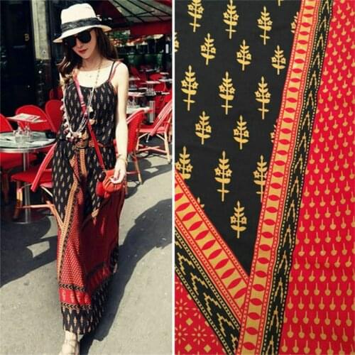 Fashion Cotton Silk Fabric Rayon Mulberry Silk Summer Home Wear Pajamas Dress Clothing Rayon Fabric High Quality Print Fabric