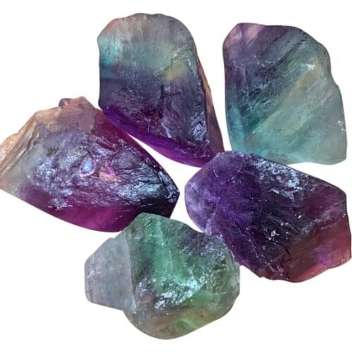 Natural Fluorite Crystal Polish Stone Rocks Gem Stone Jewelry Making Beads Specimen Color Crystal Natural Stones Minerals Random