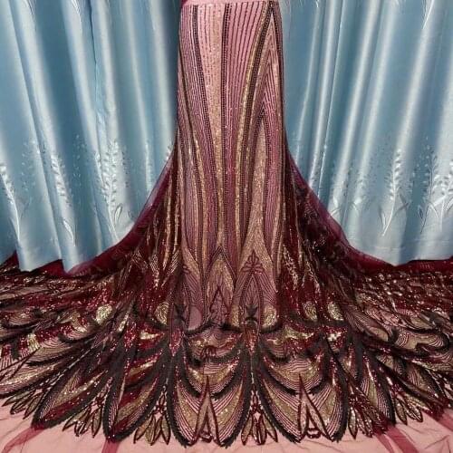 Nigerian Net Lace Fabric 2021 High Quality French Tulle Lace Material African Mesh Cloth With Sequins For Sewing Dress JN15