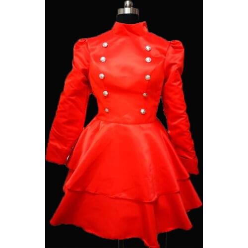 New red Vintage costumes 18th Duchess Retro medieval Renaissance Reenactment Theatre Civil war Victorian dress D-322