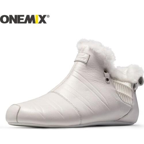 ONEMIX Winter Mens Indoor shoes Outdoor Environmentally Walking Shoes Light Sports Shoes Warm Keeping Plus velvet Sneakers