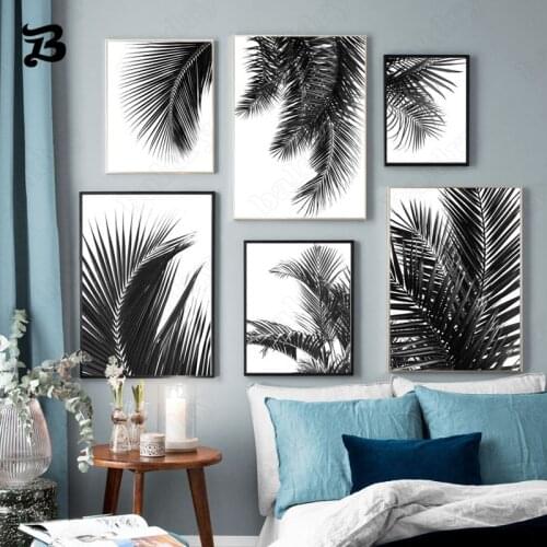 Nordic Black and White Posters Leaves and Prints Minimalist Wall Art Canvas Painting Wall Pictures for Living Room Home Decor