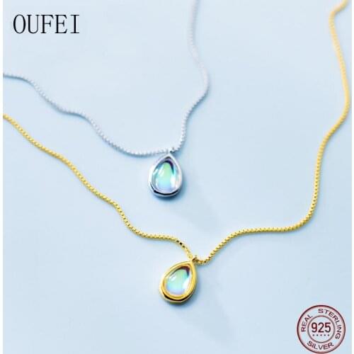 Simple Necklace For Women Simplicity Water Drop Necklace 925 Sterling Silver Fashion Jewelry Accessories