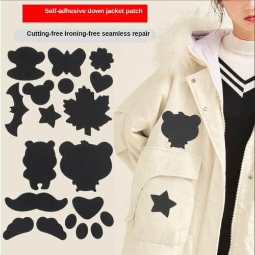 Down Jacket Patches Black Stickers Waterproof Patches for Outdoor Jackets Self Adhesive Patterns Reparation Raincoat Tent Patch