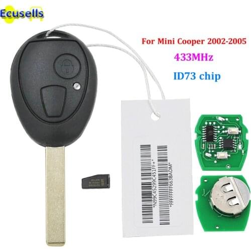 For BMW Mini Cooper S R50 R53 2002-2005 Remote Key Fob FULL COMPLETE 433.9MHZ ID73 CHIP with code