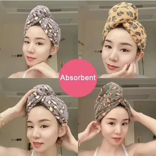 Luxury Leopard Quick Dry Hair Microfiber Thicken Colorful Hair Cap Soft Wrap Women Towel Miraculous Bathroom Spa Hair Turban