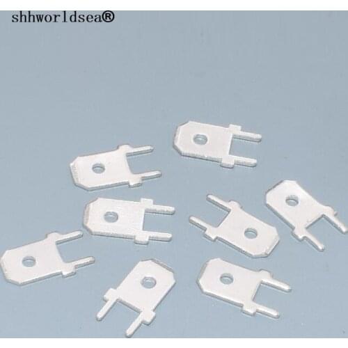 Shhworldsea Terminal plug spring male 6.3mm insert the cold-pressing end insert 6.3 welding circuit board insert and terminals