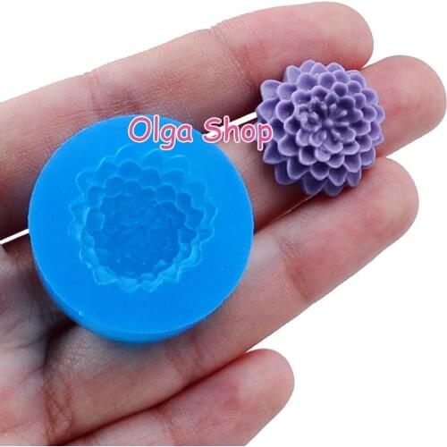 HYL175 21.1mm Flower Silicone Mold Fondant Cake Decoration Candy Resin Clay Earrings Necklace Craft Soap Candle FOOD SAFE