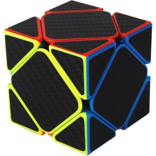 YuXin 55mm Skew Mini Carbon Fiber Speed Magic Cube Professional Puzzle Classic Educational Black Cubes Toys For Childrens Game