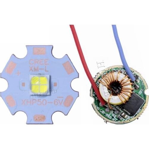 Cree XHP50 Cool White Neutral White Warm White High Power LED Emitter 6V 20mm Copper PCB + 22mm 1Mode / 5Modes Driver