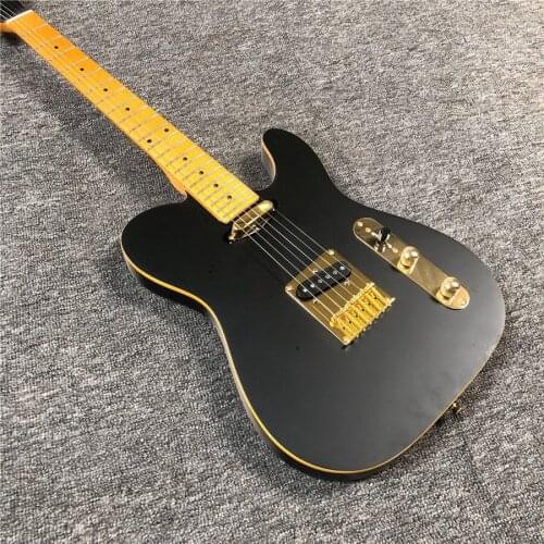 Stock, black matte electric guitar, real photos, factory wholesale and retail, freight free. Modifiable customization