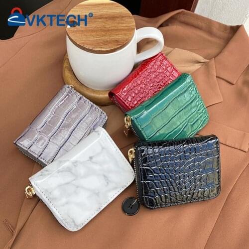 Vintage Women Alligator Pattern PU Leather Short Wallet Casual Ladies Solid Color Mini Purse Clutches Zip Around Card Holder