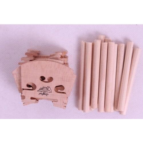 Yinfente 20pcs Violin Sound Post +Violin bridge 4/4, High quality Spruce wood, Violin parts accessories