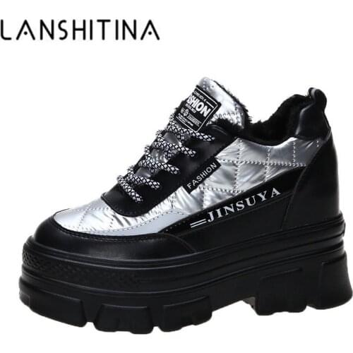Winter Platform Shoes Women Chunky Sneakers Trainers Increased Ladies Creepers Warm Plush Snow Boots Zapatillas Deportivas Mujer