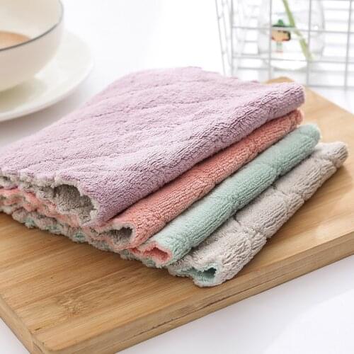 1pcs Microfiber Cloth Kitchen Dish Cloth Super Absorbent Cleaning Towel High-Efficiency Tableware Cleaning Cloth Kitchen Tools