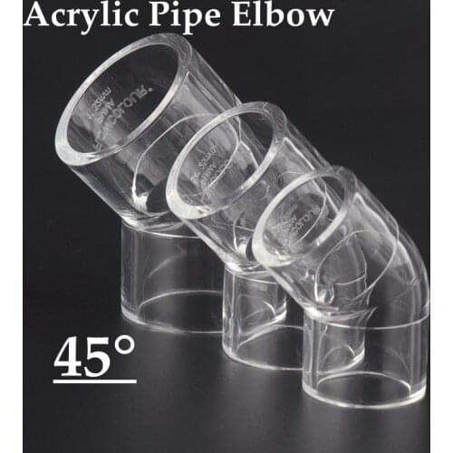 10pcs 45° Clear Acrylic Elbow Connector Transparent Pipe Fittings Aquarium Plexiglass Tube Acrylic Pipe Connectors