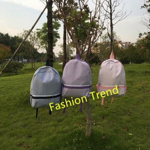 100pcs/lot free shipping 3 colors new arrival striped school backpack pattern seersucker backpack