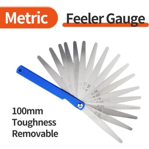 100B17 Feeler Gauge Metric Gages Metering Thickness Gauge Set Blade Gap Filler Tappet Valve Thickness Measurement Layout Tool