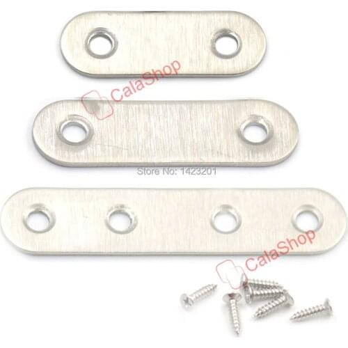 20 Pcs / Lot 46mm 56mm 76mm Length Stainless Steel Flat Fixing Plate Bracket Corner Brace Joint Fastener Angle Plate Connector