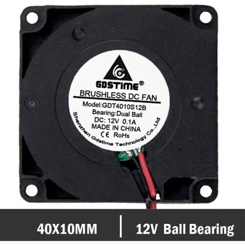 20Pcs Gdstime Ball 12V 40mm 3D Printer Fan 4010 Blower Fan DC Turbo Blower Fan Radial Printer Cooling Accessories 40x40x10mm