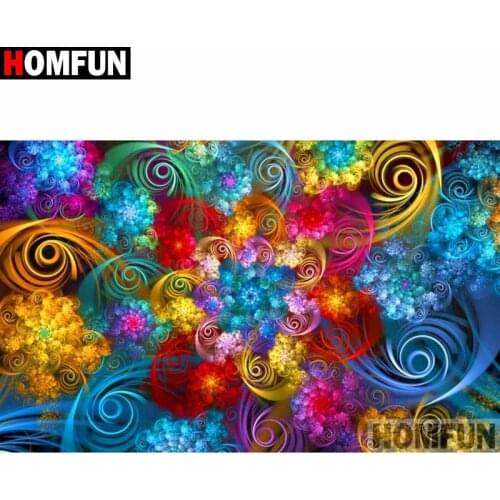HOMFUN Full Square/Round Drill 5D DIY Diamond Painting "Colorful pattern" 3D Diamond Embroidery Cross Stitch Home Decor A20155