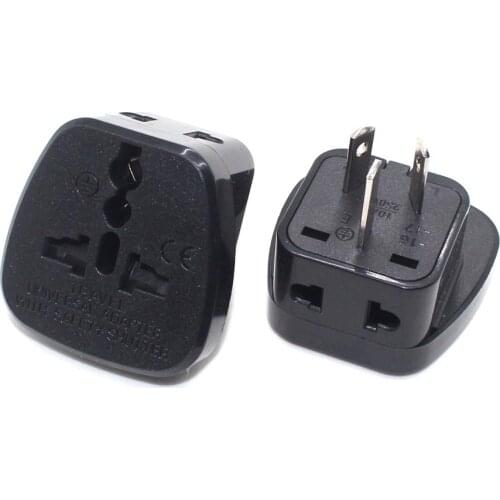 Black/white 10A 250V Australian travel adaptor outlet AU/UK/US to AU one-turn-two plug socket power converter with security door