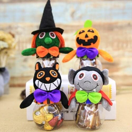Halloween Decorations Festival Atmosphere Gift Box Pumpkin Candy Can Box Jar Holiday Ornament sugar container