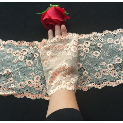NEW Nud +Orange Pink Lace Trim 18cm Stretch Elastic Lace Ribbon Fabric DIY Garment Accessories Sewing Trim Wedding Decoration