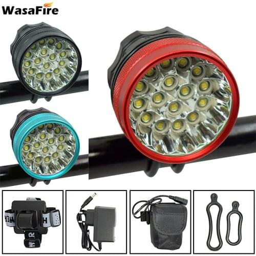 Wasafire 3 Modes 40000lm Bike Light 16*XML-T6 LED lamp Bicycle front Light Headlight Cycling Accessories +9600mAh battery pack
