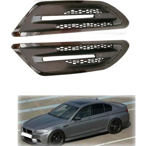 Gloss Black for BMW F10 Sedan 5-Series M5 Side Fender Cover Grille 11-17 4DR ABS
