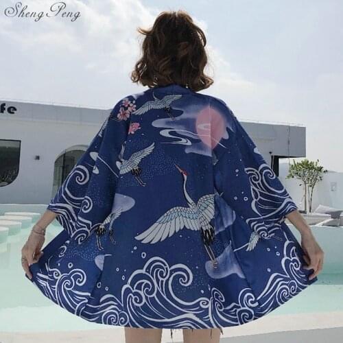 Kimono Women Japanese Yukata female Women Asian Clothes Kimono Cardigan Shirt Women Traditional Japanese Kimonos Haori Q835