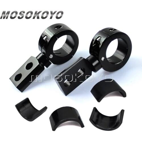 2Pcs Off Road Racing Bike Foglight Bracket Spotlight Holder Clamp for 1-1/4" Crash Bar 1" 7/8" Bar Aluminum