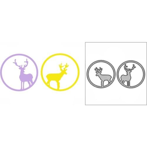 New Sika Deer Reindeer Circle Craft Embossing Mold 2021 Metal Cutting Dies for DIY Decor Scrapbooking Album Card Making No Stamp
