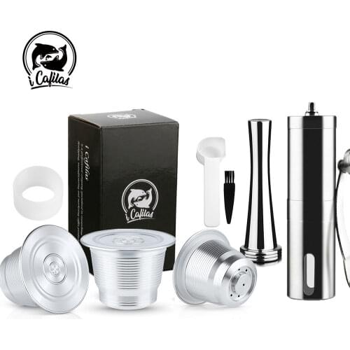 New icafilas for Nespresso Coffee Capsule Reusable Espresso Steel Coffee Pod Filters for Mini C30 D30 & Pixie Coffee Maker