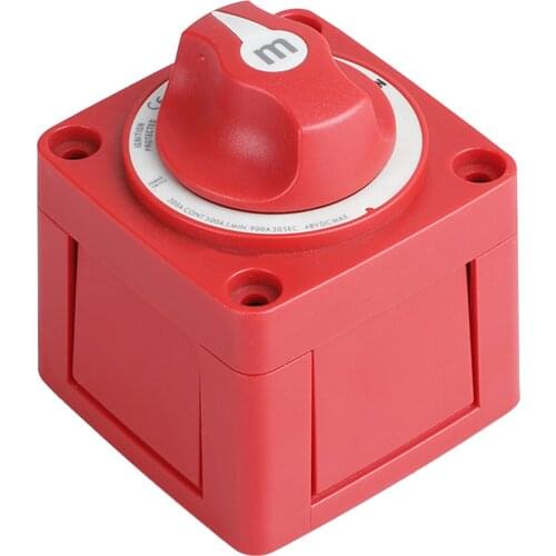 6006 Marine Battery Switch M SERIES on/Off W/Knob 300A -Red IP66 Waterproof