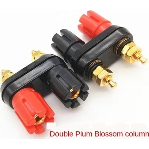 Gold plated double plum terminals double row terminals red and black integrated wiring audio column