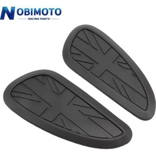 Motorcycle Cafe Racer Gasoline Fuel Tank Rubber Sticker Protective Cover Sheath Knee Fuel Tank Pad Handle Decal Union Jack Logo