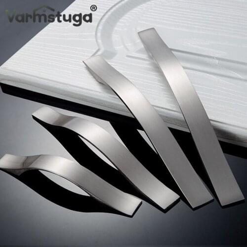 VARMSTUGA Cabinet Handles Drawer Knobs Aluminum Alloy Wardrobe Door Handles Brushed Pulls Simple Modern Style Furniture Handle